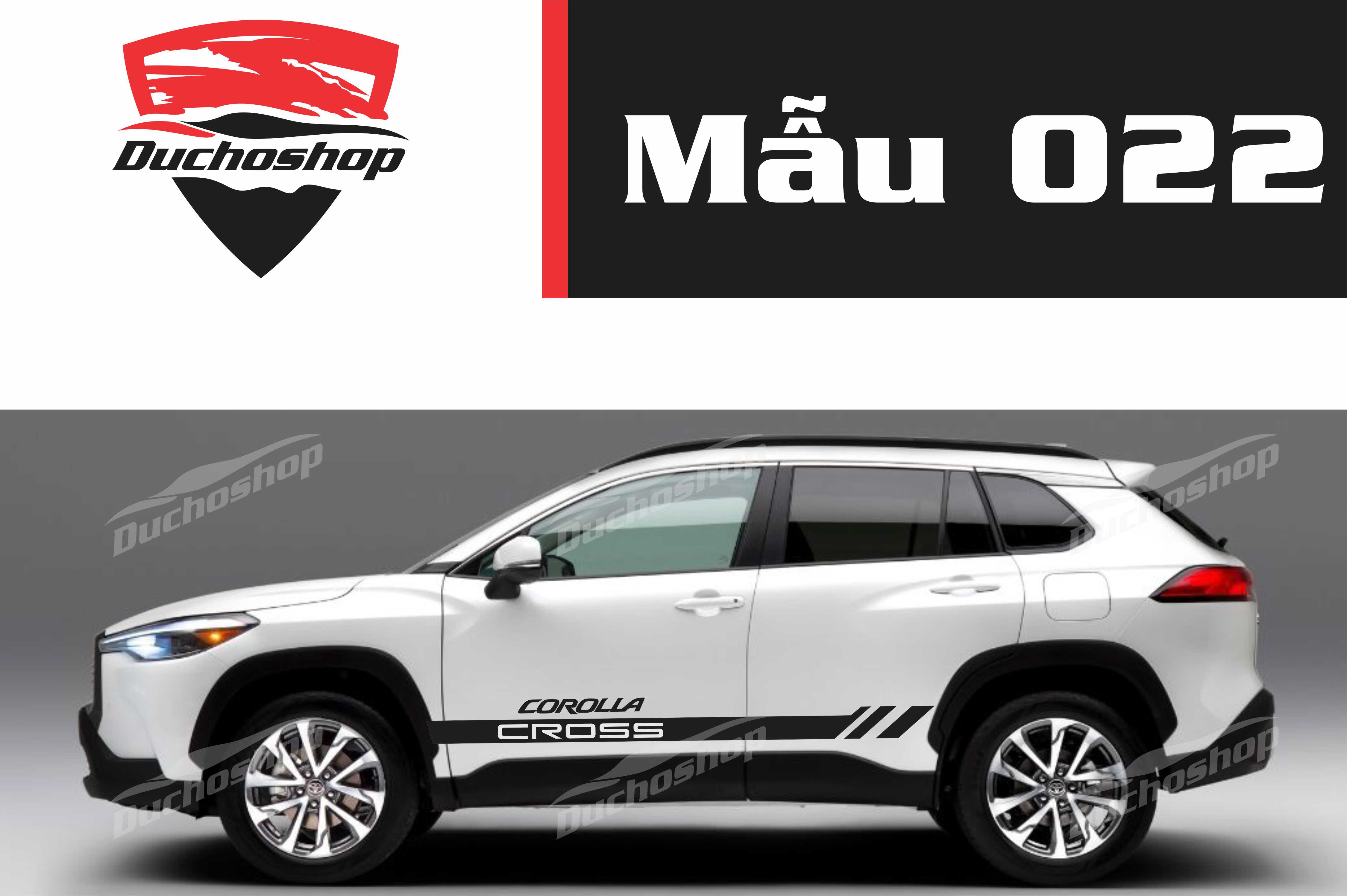 tem dán hông xe, dán sườn xe toyota corolla cross ms002