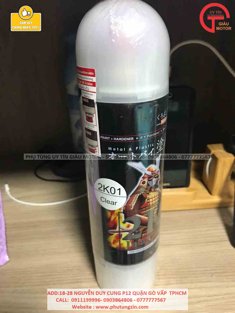 [HCM]SAMURAI DÒNG SƠN 2 THÀNH PHẦN 2K01 TOP COAT CLEAR MÀU TRONG