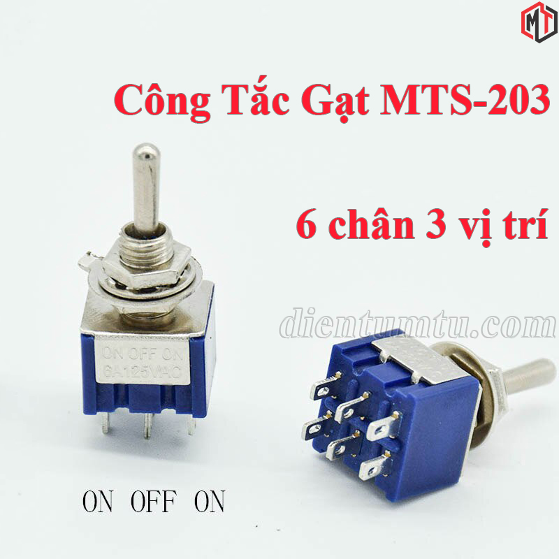 Công tắc gạt mts-202 mts-203 - 6 chân 2,3 vị trí