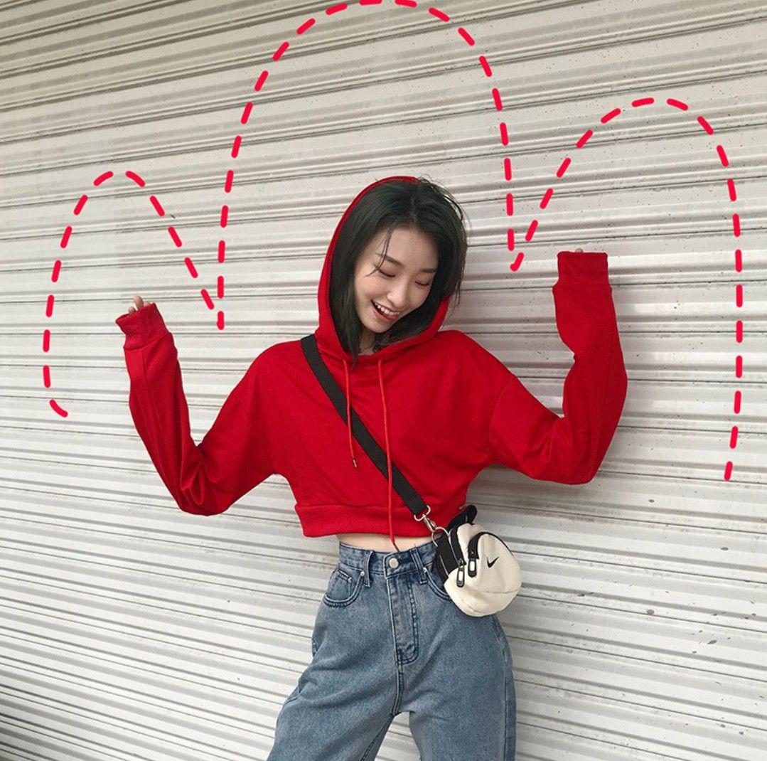 Áo nón croptop cá tính trơn màu 11424-4