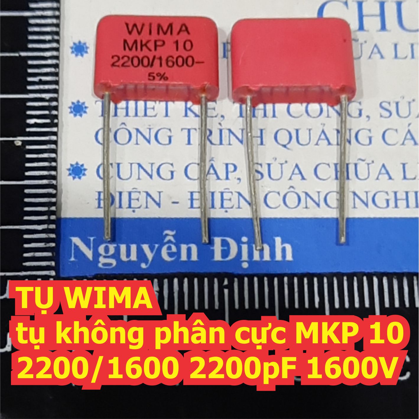 2 con TỤ WIMA tụ không phân cực MKP 10 2200/1600 2200pF 1600V kde7385