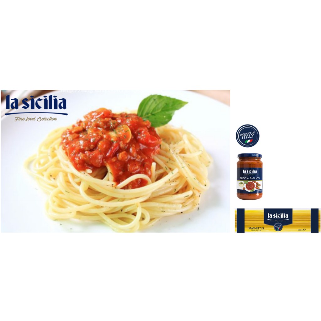 Combo Mỳ Ý Spaghetti + Sốt cà chua húng quế La Sicilia [Date 2024]