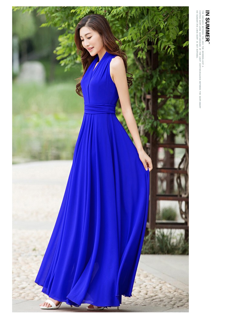 ĐẦM MAXI DÀI CỔ V SANG TRỌNG