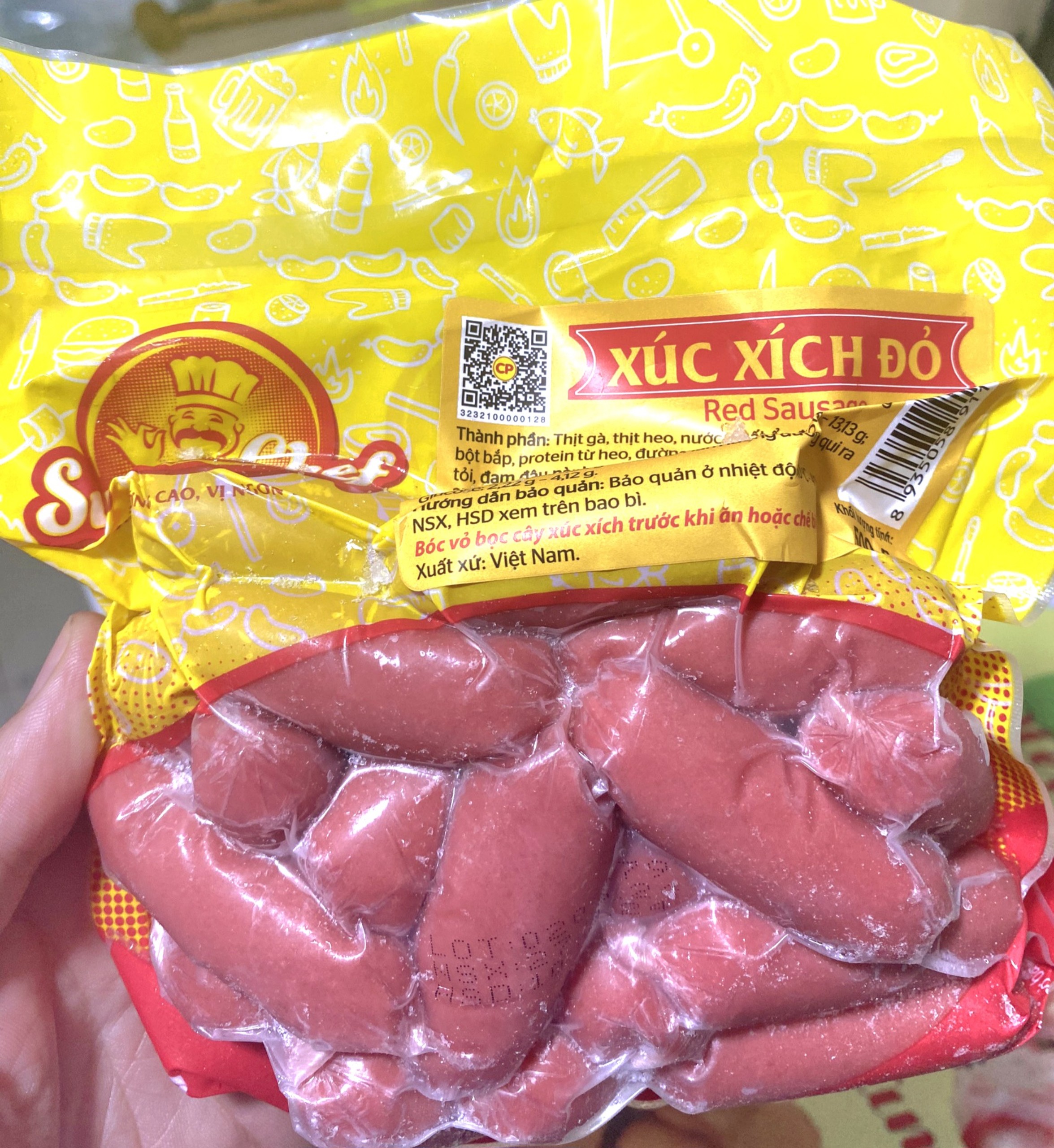 500gr xúc xích đỏ Superchef CP