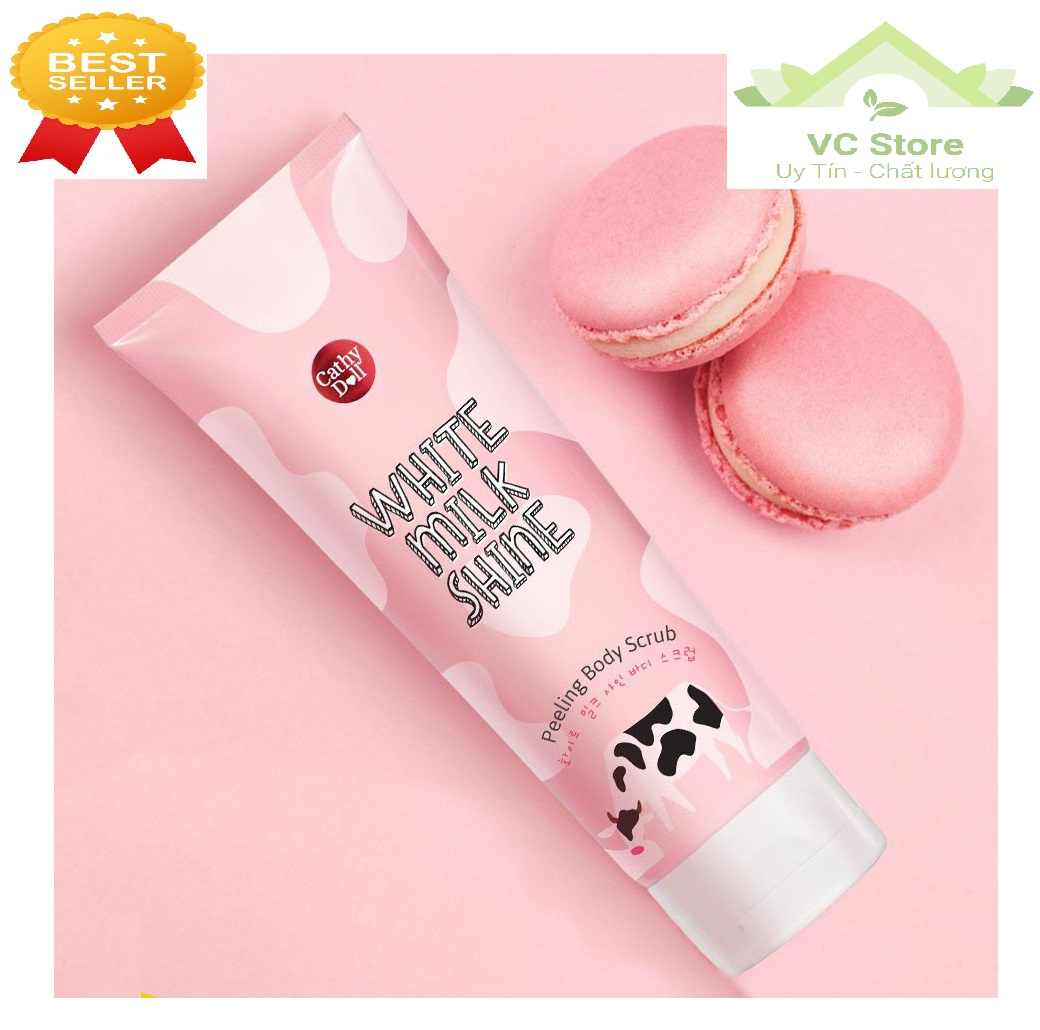 Tẩy da chết làm trắng da white milk shine cathy doll thái lan 320g