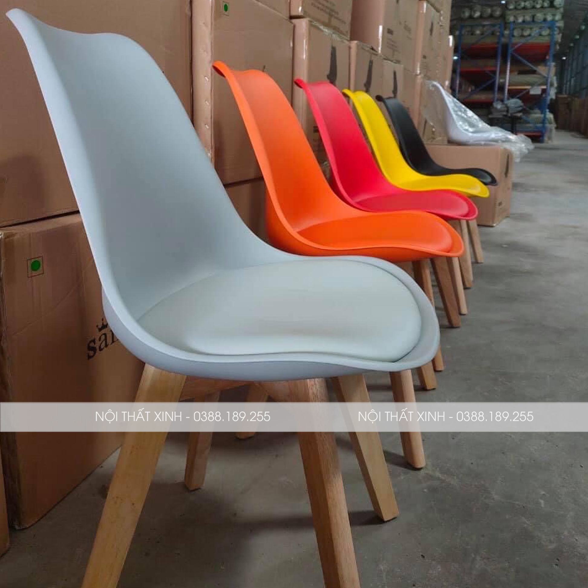 [GHẾ CAFE - GHẾ ĂN] Ghế Eames đệm da