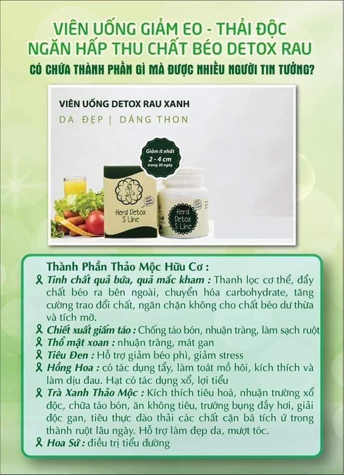DETOX S LINE giúp giảm mỡ bụng eo thon gọn