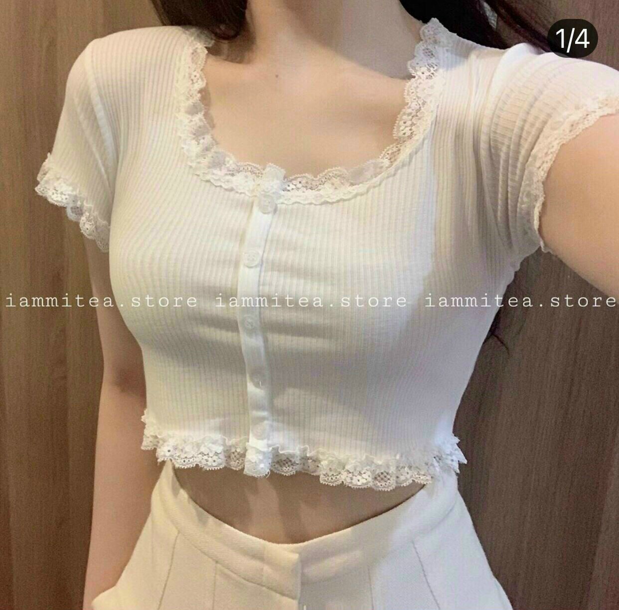 ÁO CROPTOP GÂN PHỐI REN