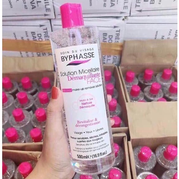 Nước Tẩy Trang Byphasse Solution Micellaire Face Make-Up Remover 500ml - Hàng Chuẩn Công Ty
