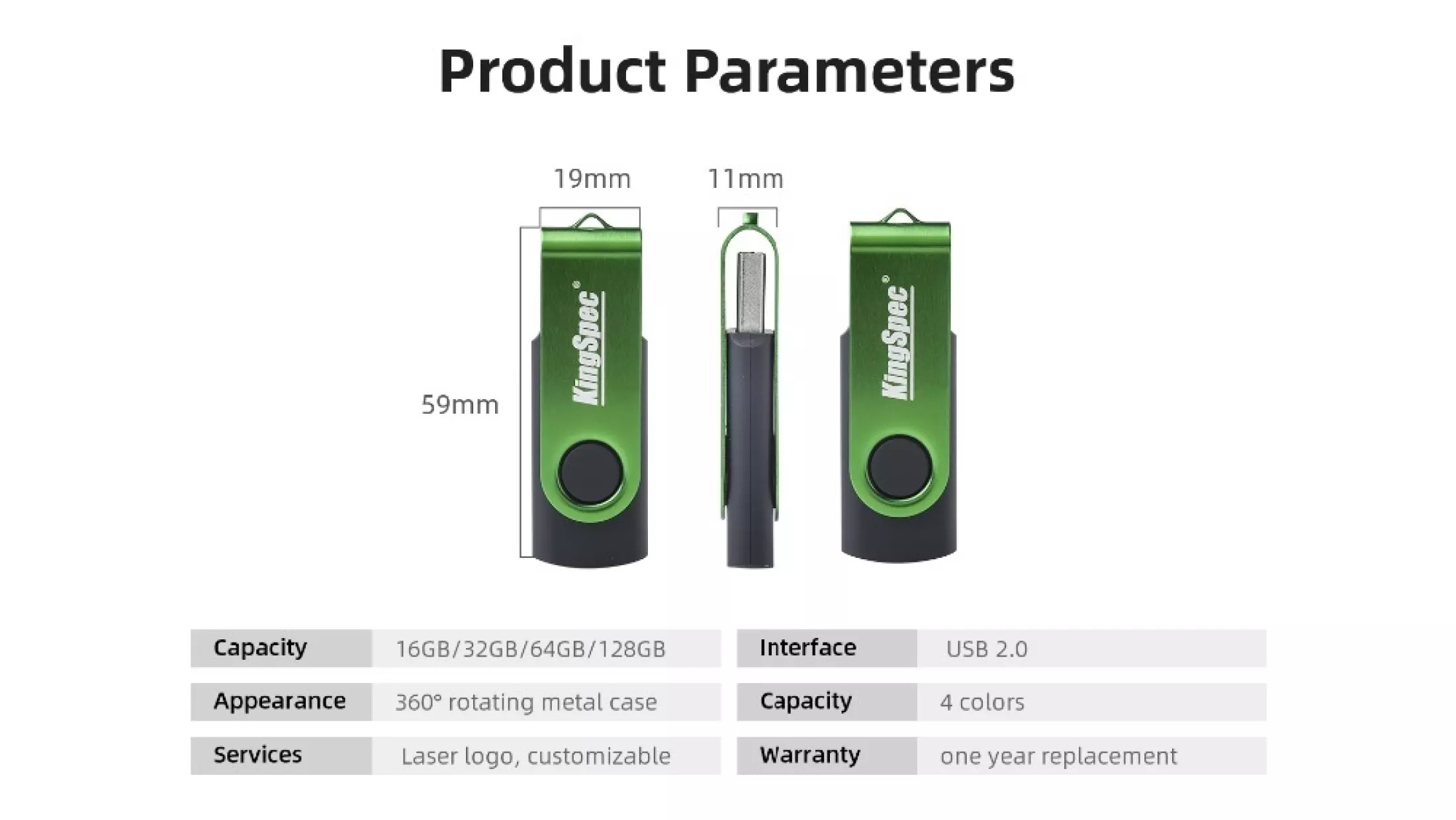 [Bán chuyên] Ổ USB flash USB 2.0 32GB KingSpec, Bảo hành 12 tháng
