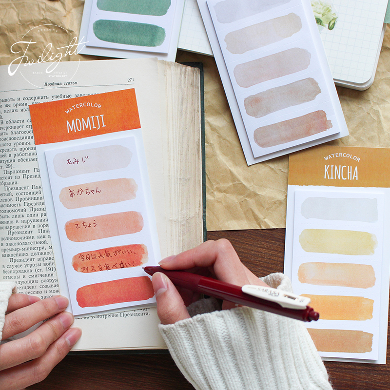 Set 20 tờ Note chủ đề WaterColor trang trí Planner - Case Sover