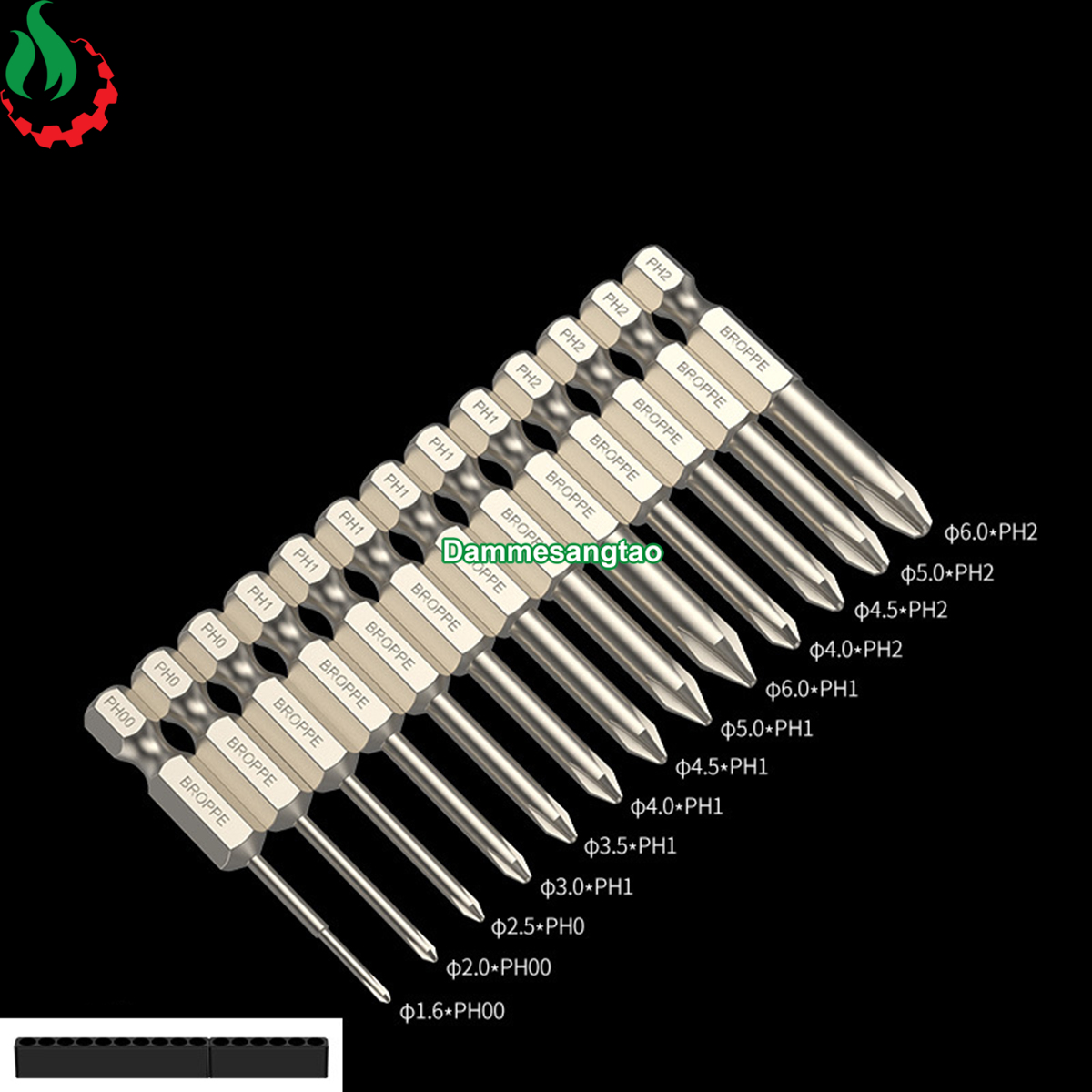 Mũi vít 4 cạnh bake chuôi lục giác broppe