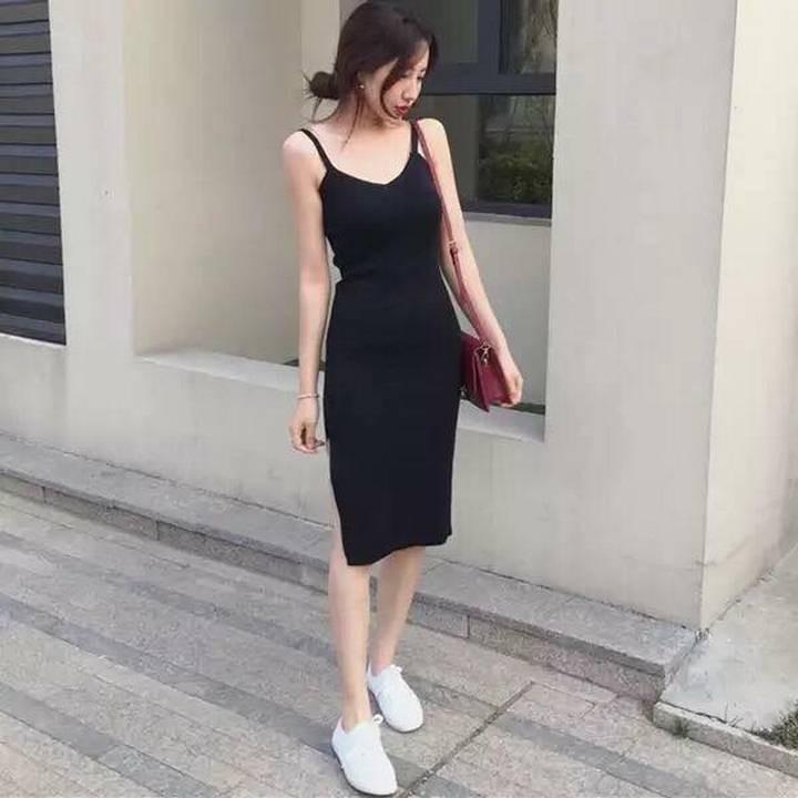đầm body váy body 2 dây