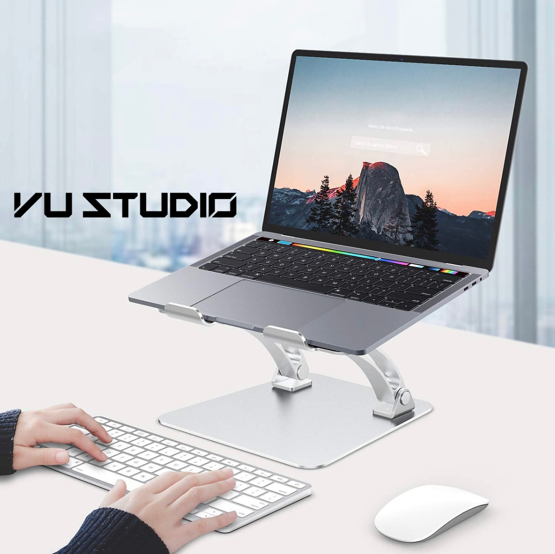 Giá đỡ laptop stand bằng nhôm kiêm đế tản nhiệt Macbook máy tính bảng Ipad có thể điều chỉnh góc nghiêng độ cao chống mỏi vai gáy T602