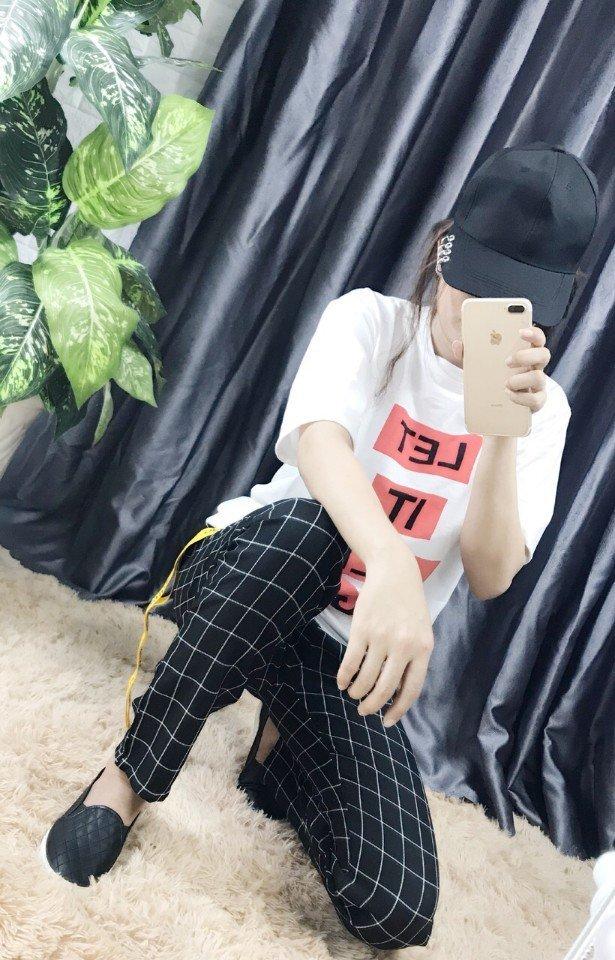 [HCM]Quần baggy sọc caro thời trang nữ