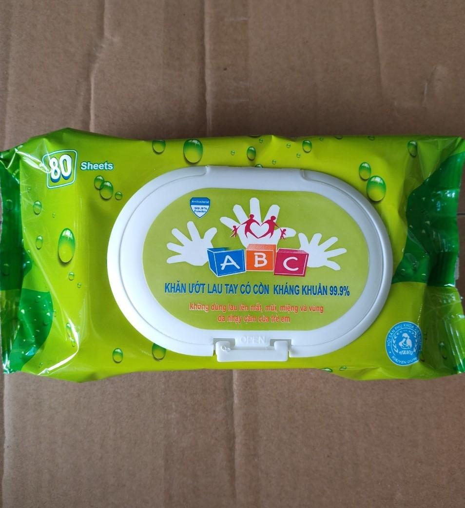 Khăn ướt lau tay có cồn ABC 80 miếng/bao
