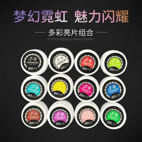 Sét gel vẽ 12 màu chất gel đặc đẹp