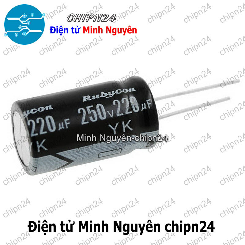 [2 con] (J10) Tụ hóa 220uF 250V Đen (18x25mm) - HH003182