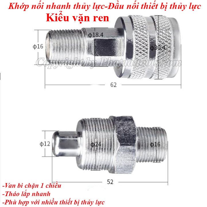 Đầu nối nhanh thủy lực