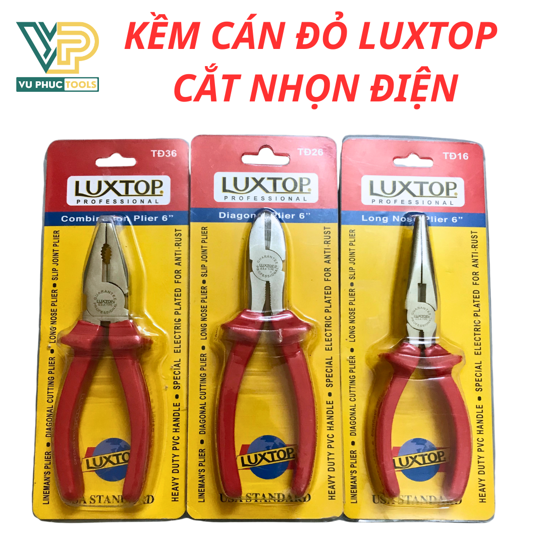 [ HÀNG CHÍNH HÃNG LUXTOP] KÌM CÁN ĐỎ LUXTOP CẮT NHỌN ĐIỆN "6"