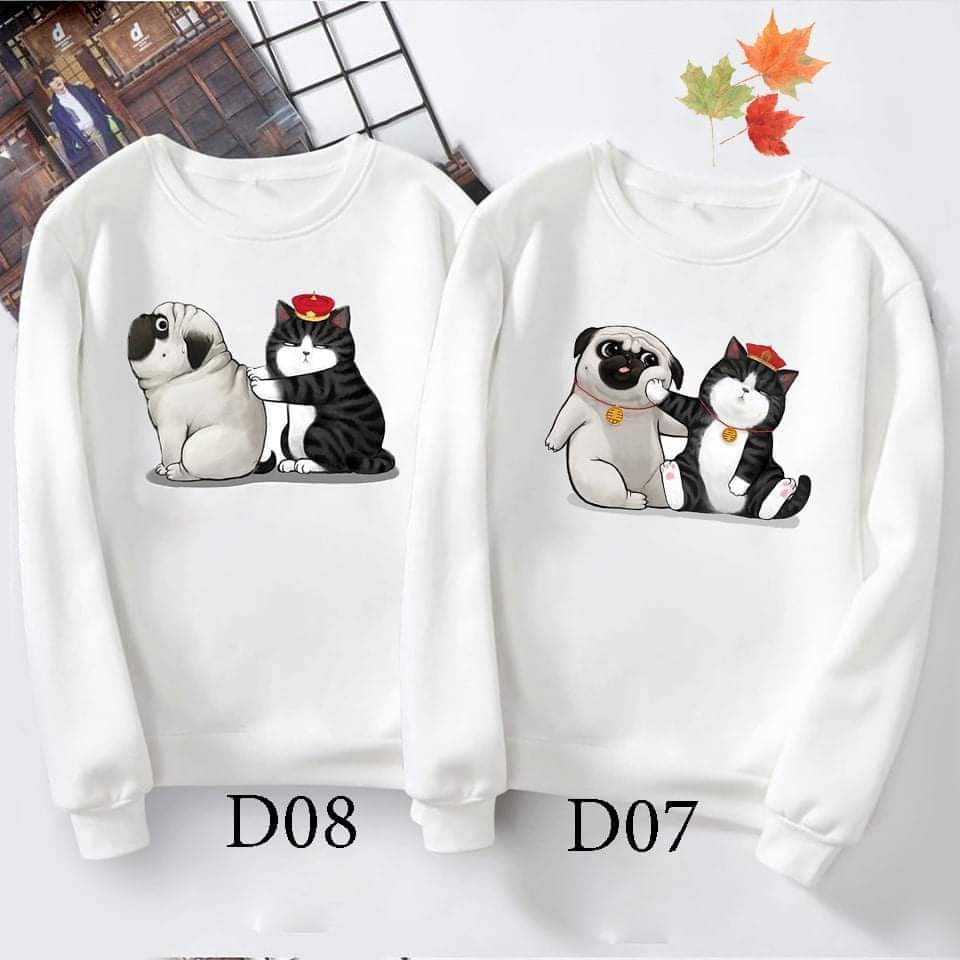 [FREESHIP] ÁO SWEATER ĐÔI IN HÌNH CUTE