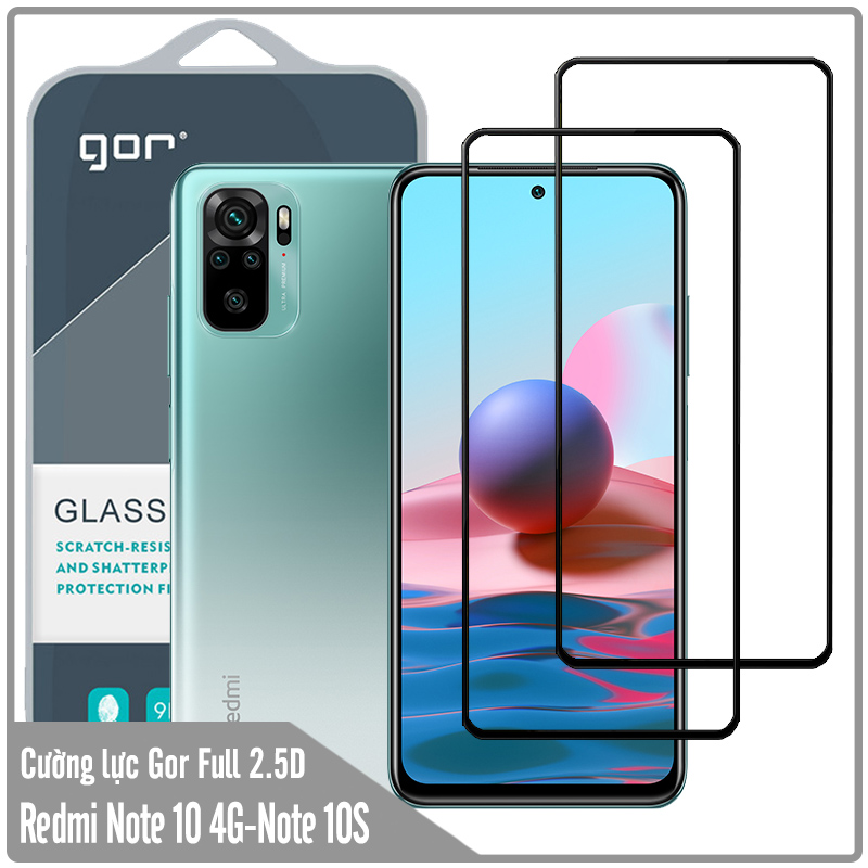 Bộ 2 miếng cường lực gor full 2.5d cho redmi note 10s - note 10 4g - hàng nhập khẩu