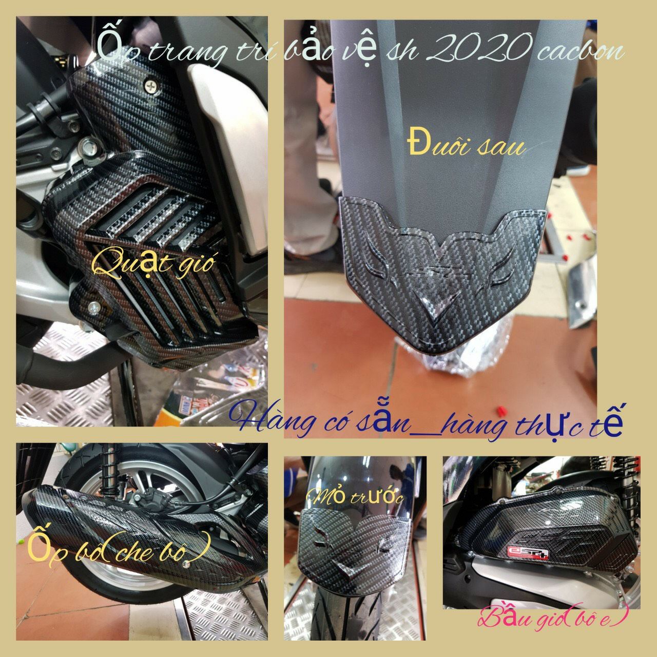 Bộ trang trí xe sh 2020 2021 2022 cacbon