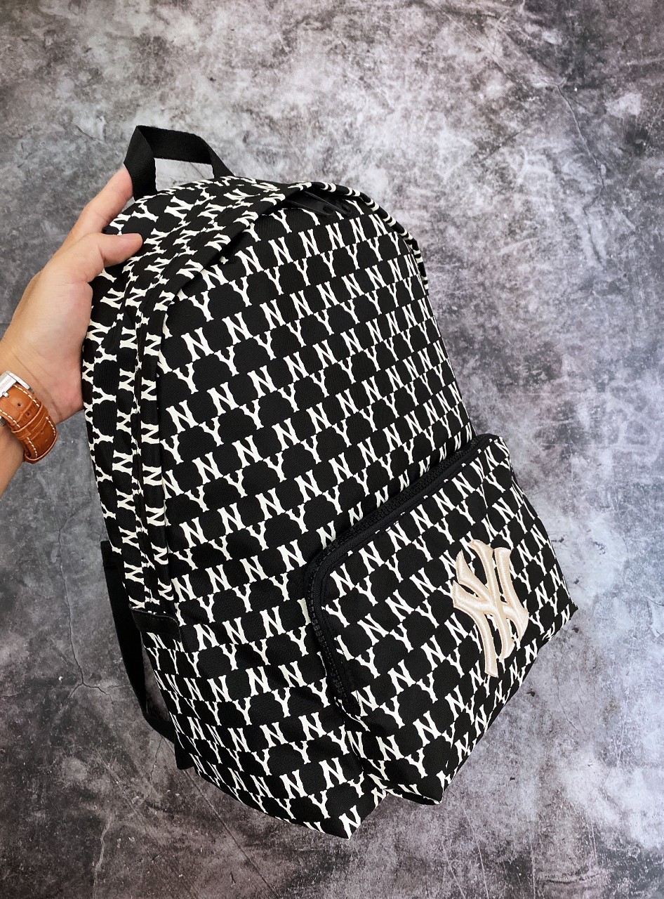 (HÀNG XUẤT XỊN) Balo MLB NY MONOGRAM BACKPACK VNXK Size Lớn Full Tem Tag