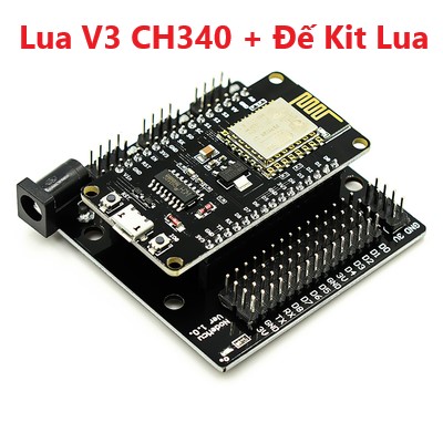 Đã nạp cod Kít RF thu phát wifi ESP8266 NodeMCU Lua V3 CH340, Đế Kit Lua