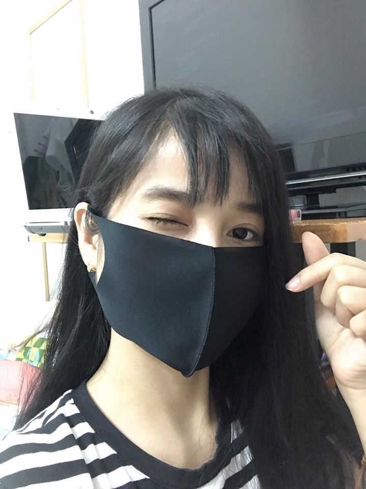 [HCM]Set 10 khẩu trang vải thun poly - Màu đen