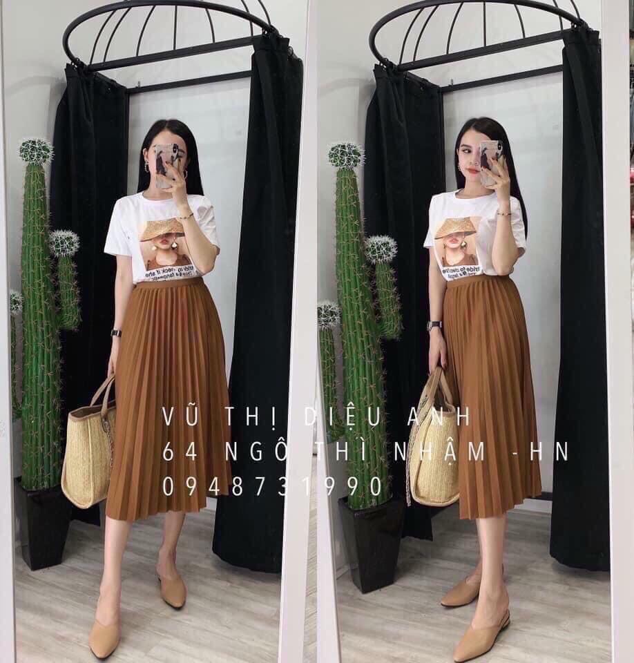 [HCM]G33. 808. CHÂN VÁY XẾP LY XÒE DÀI