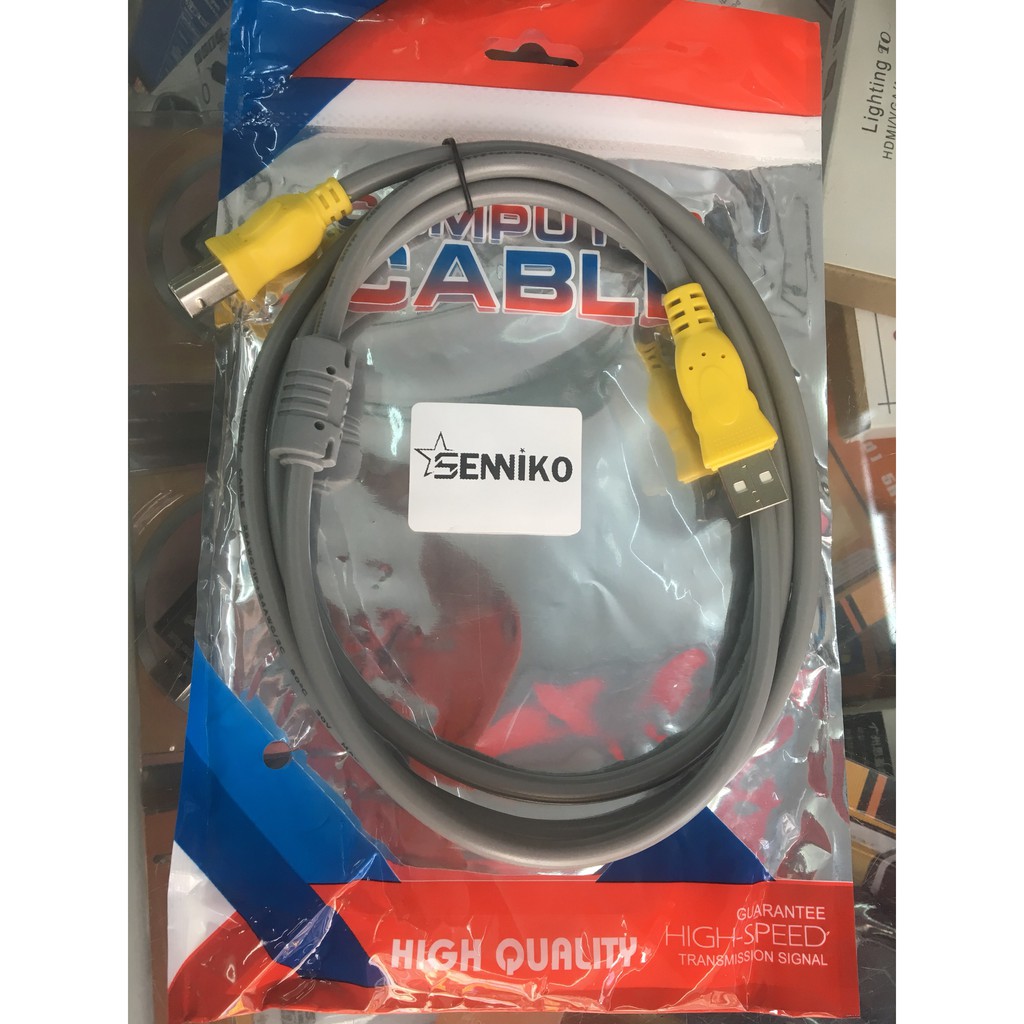 Cáp Usb Máy In Dài 1.5M Seniko - Có Cục Chống Nhiễu