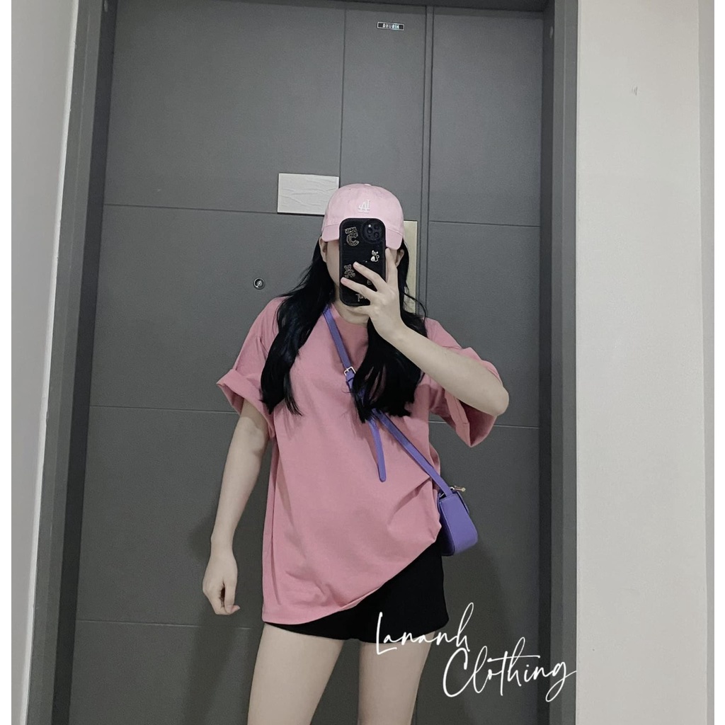 Áo phông trơn 3158 chất cotton khô cổ tròn nam nữ unisex dáng rộng tay lỡ basic