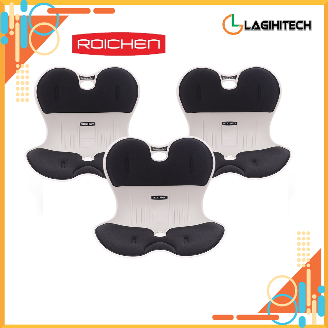 *LAGIHITECH* Combo 3 Ghế Chỉnh Dáng Ngồi Đúng Roichen Hàn Quốc Dùng Cho Nam,Nữ,Trẻ em Bảo Hành 1 Năm - Hàng Chính Hãng