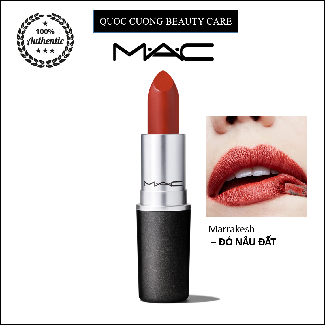 [HCM]MAC Matte Lipstick 3g - Màu Marrakesh 646 Đỏ nâu đất