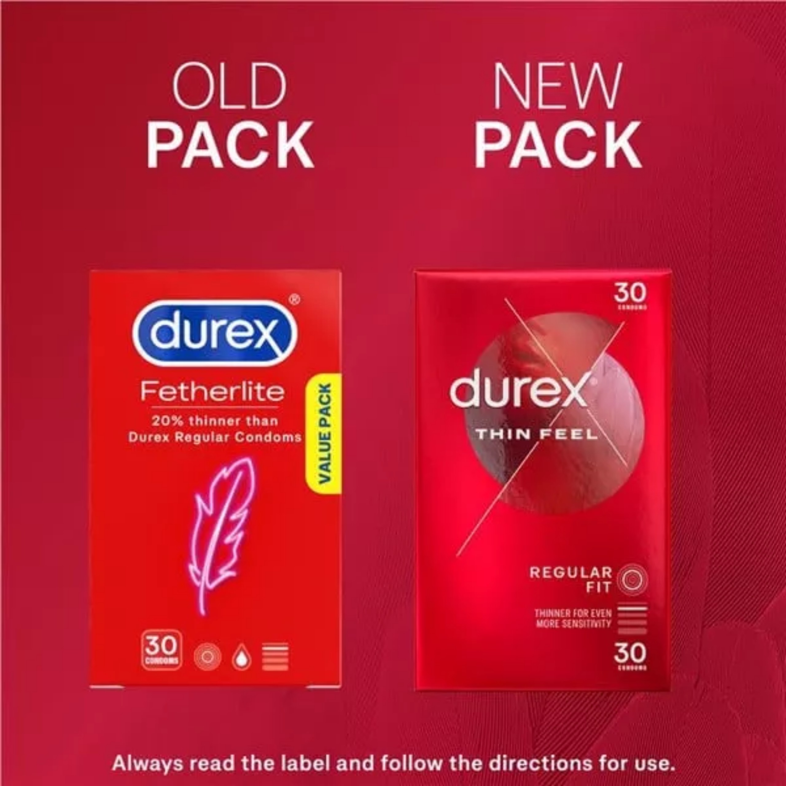 Bao Cao Su DUREX THIN FEEL Regular Fit Mỏng - Hộp 30 Chiếc