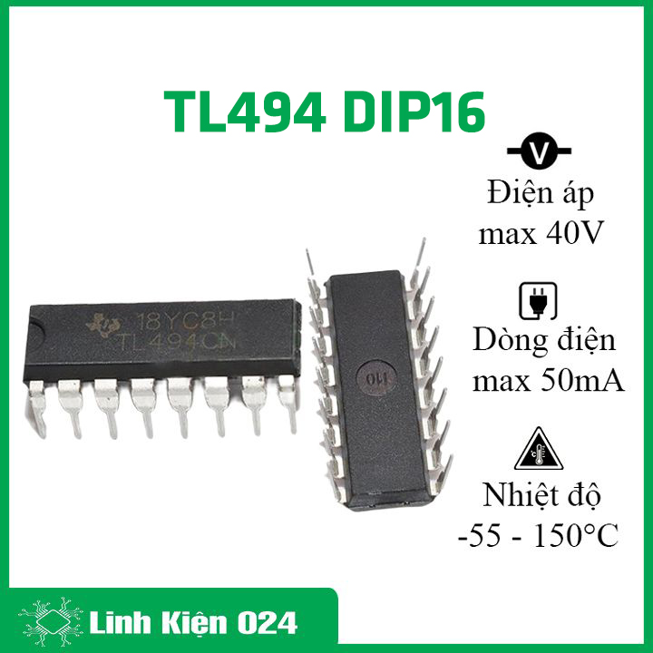 Ic tl494 dip16, linh kiện tạo xung chân cắm 16 chân