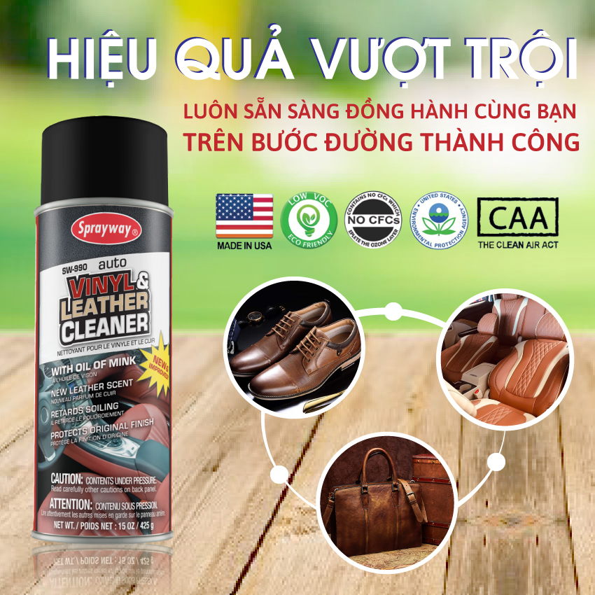 [HCM] CHAI XỊT VỆ SINH VÀ BẢO VỆ ĐỒ DA - SPRAYWAY 990