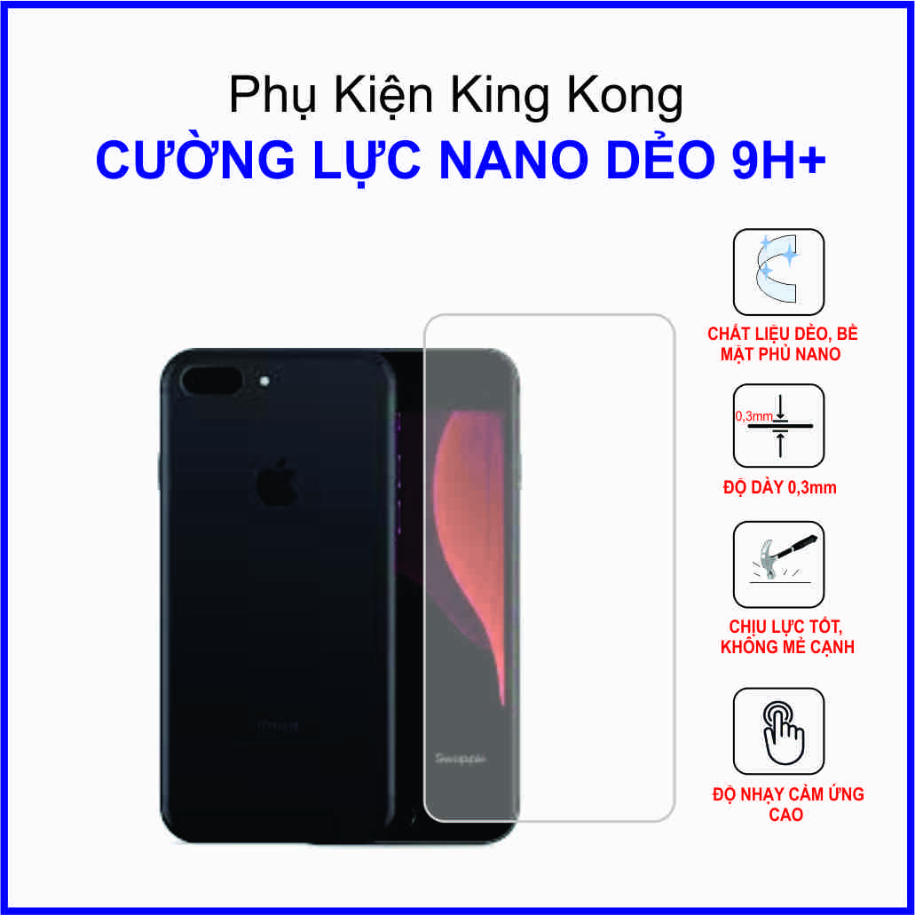 Cường lực Iphone 6plus/7plus/8plus Cường lực nano dẻo 9H+