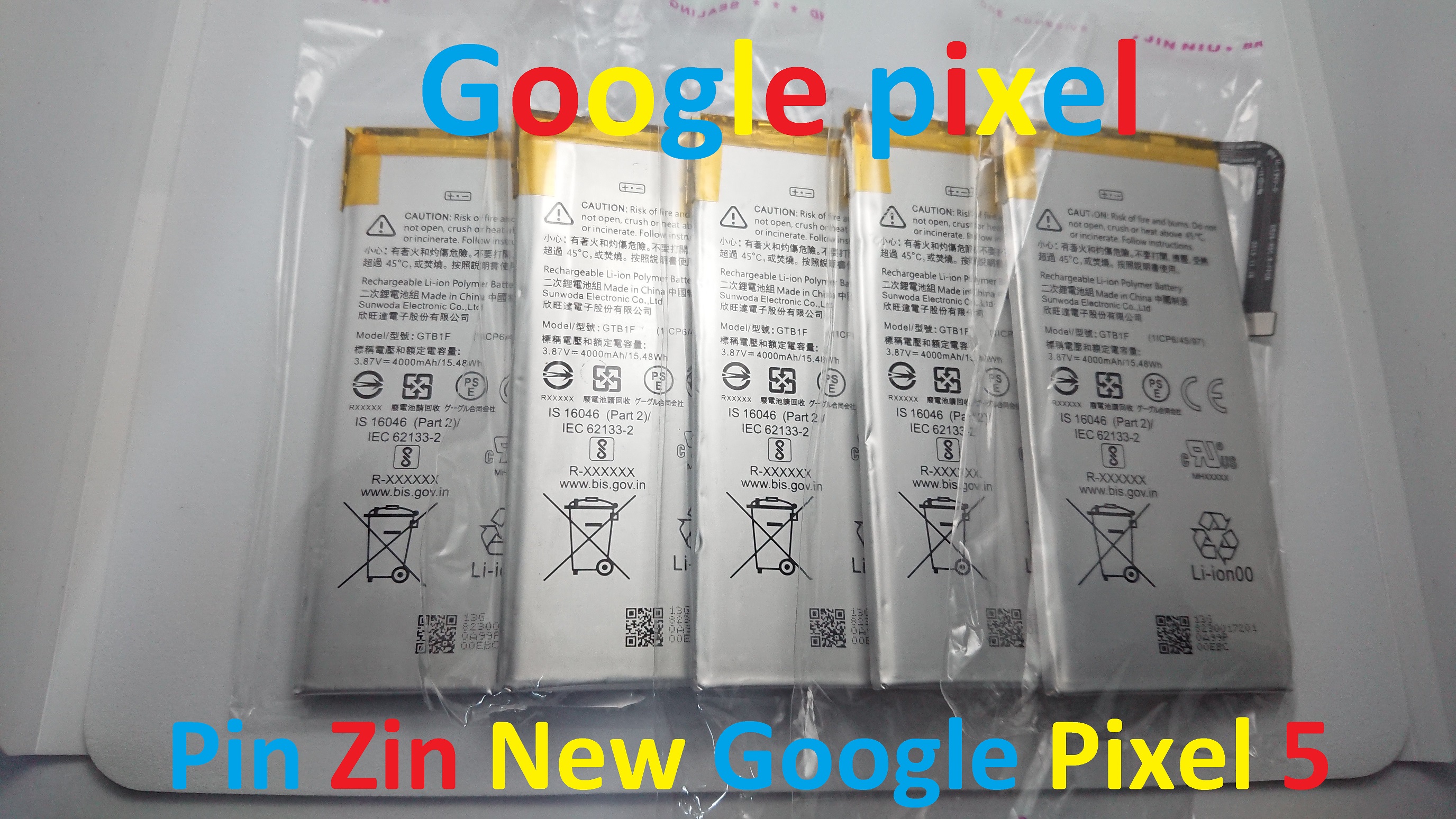PIN ZIN NEW-ORIGINAL BATTERY GOOGLE PIXEL 5 : GTB1F