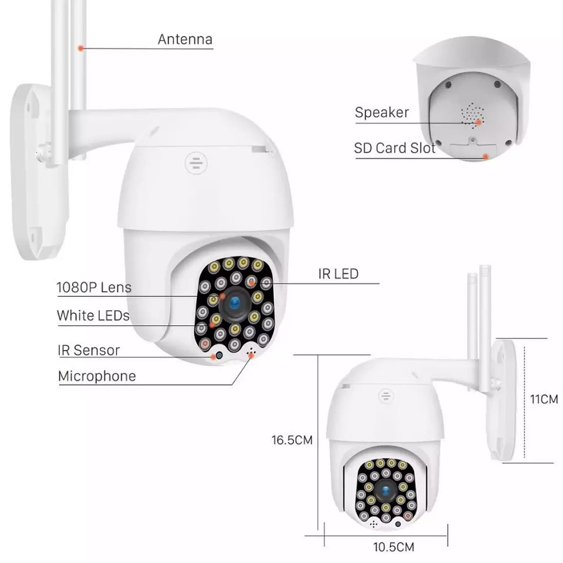 CAMERA IP WIFI YOOSEE PTZ 24 LED 5.0Mpx ,Xoay 360 độ, chống nước, xoay 360 đàm thoại 2 chiều báo động từ xa- LinDu Shop