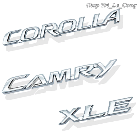Logo xe Toyota Chữ Camry dán sau đuôi cốp xe nhựa mạ crom Corolla altis XLE bằng Kim loại màu trắng bạc