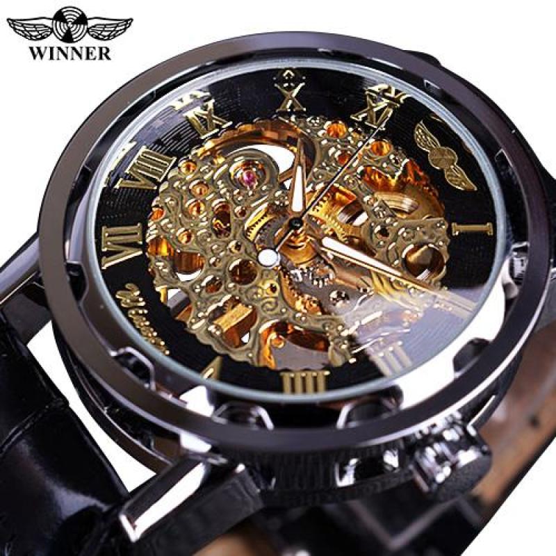 Winner Luxury Brand Mechanical Watches Men Skeleton Dial Clock Roman Casual Wristwatches Relogio Men Mechanical Hand Wind Watch