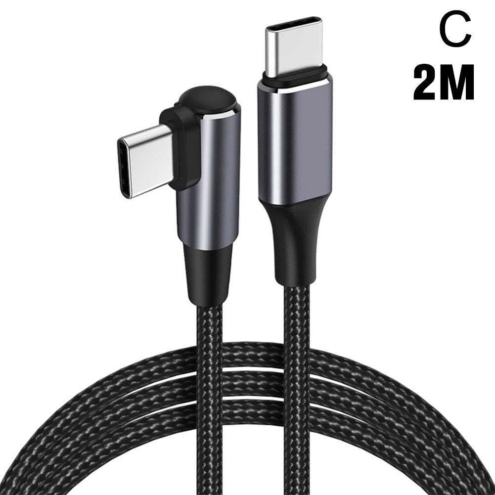 ,pd 100w usb type-c cable elbow fast charging cable braid data cable nylon q2s7