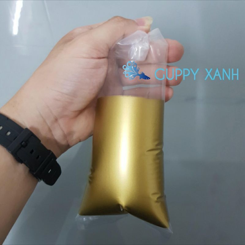 Bọc Đóng Cá Vận Chuyển Đi Xa Bịch Ship Cá Đi Xa Made In Thái Lan Độ Co Giản Và Chịu Nhiệt Cao - Guppyxanh  Vàng (100GR)