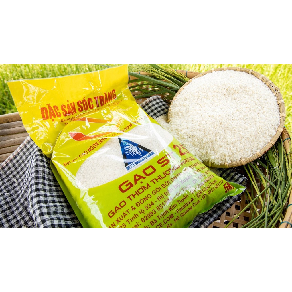 Gạo ST25 Ông Cua Lúa Tôm túi 5Kg - Giá Sỉ, Hàng chính hãng Phân Phối