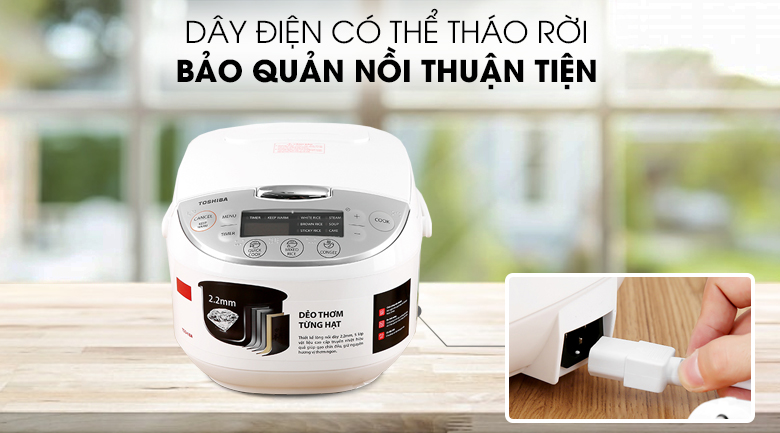 Nồi cơm điện tử Toshiba 1 ,8 lít RC-18DH2PV(W)