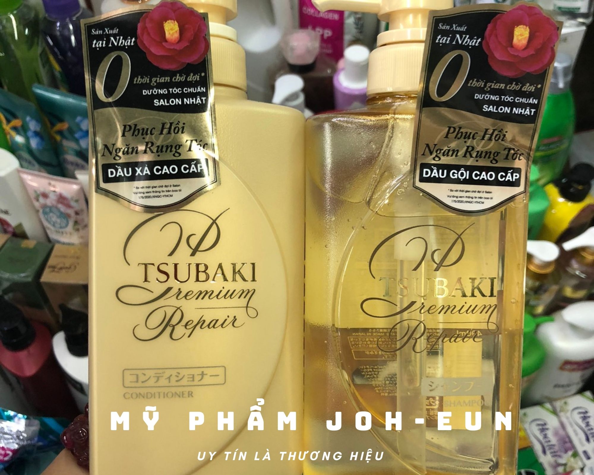 Dầu gội Tsubaki premium repair 490ml màu vàng ( hàng nhập chính ngạch)
