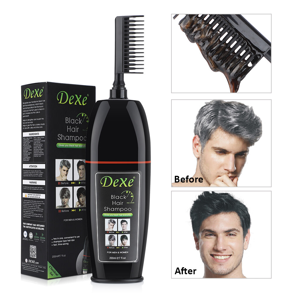 [Dexe] Dexe Silver Hair Dye Comb to Black Color 200ml (British Brand)