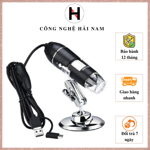 Kính hiển vi độ phóng đại 1600x hỗ trợ soi mạch điện tử, soi trang sức, vật thể cắm cổng USB